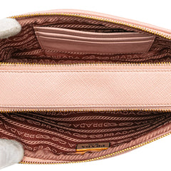 Mini Saffiano Double Zip Crossbody
