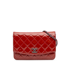 Quilted Patent Brilliant Wallet On Chain
