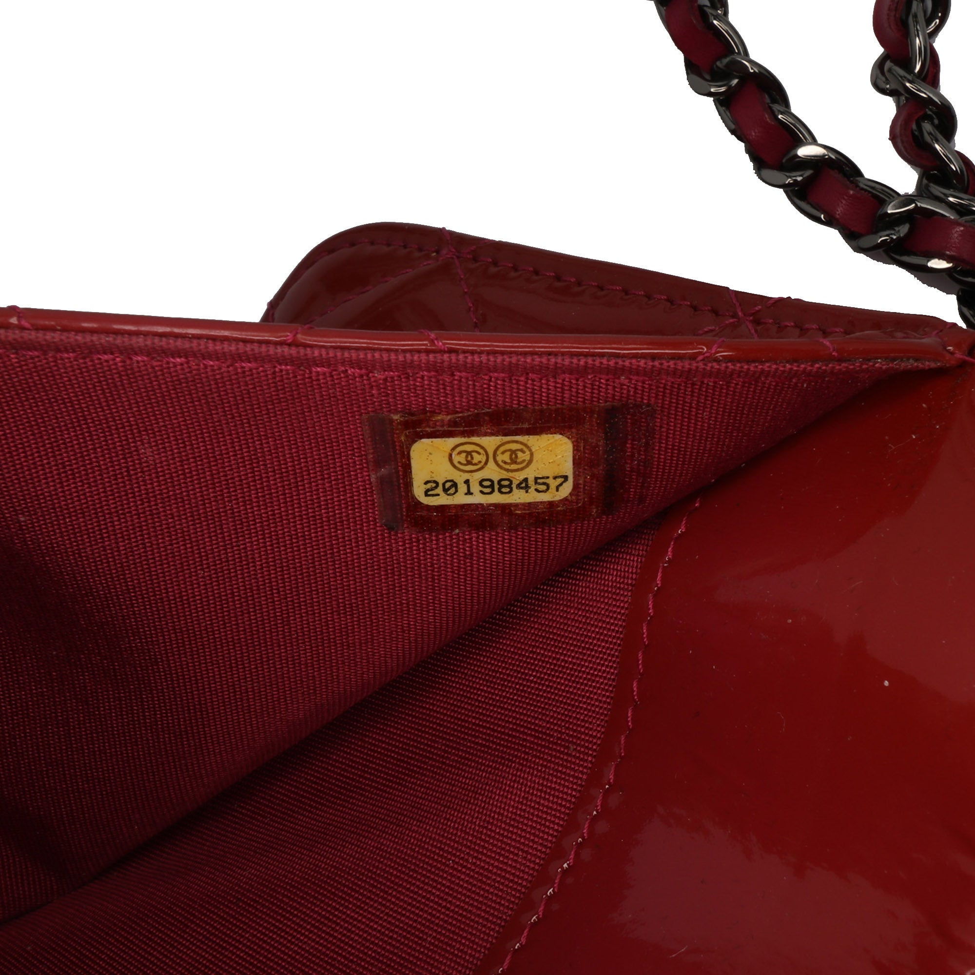 Quilted Patent Brilliant Wallet On Chain