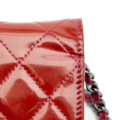 Quilted Patent Brilliant Wallet On Chain