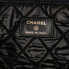 Large Bicolor Quilted Leather Pearl O Case Clutch