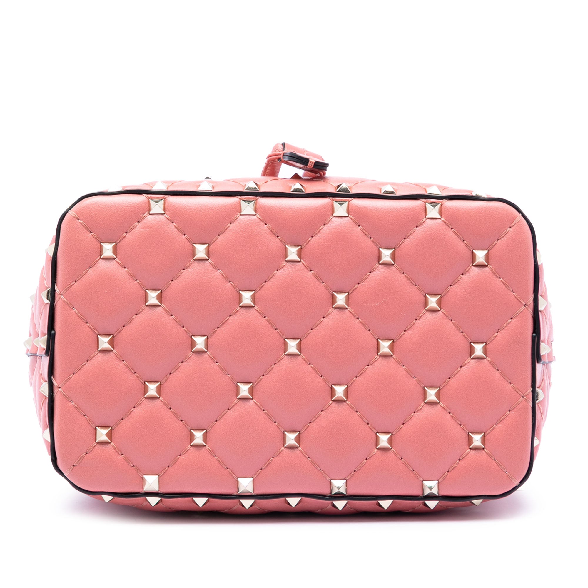 Small Leather Rockstud Spike Bucket Bag