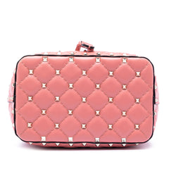 Small Leather Rockstud Spike Bucket Bag