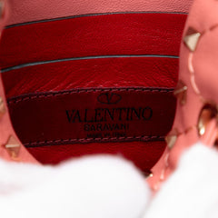 Small Leather Rockstud Spike Bucket Bag