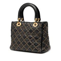 Medium Lambskin Cannage Studded Supple Lady Dior