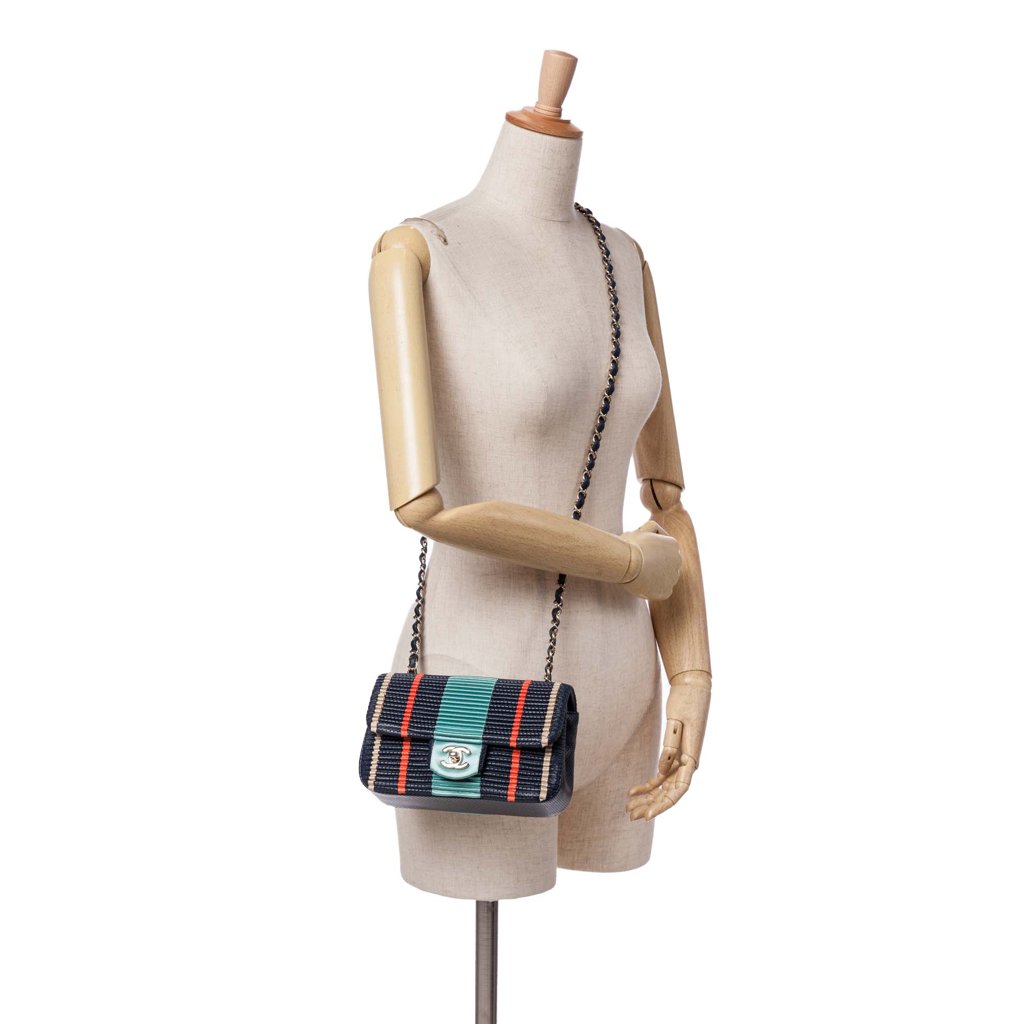 New Mini Coco Pleats Perforated Calfskin Single Flap