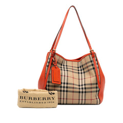 Small Haymarket Check Canvas and Leather Canterbury Tote