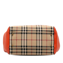 Small Haymarket Check Canvas and Leather Canterbury Tote