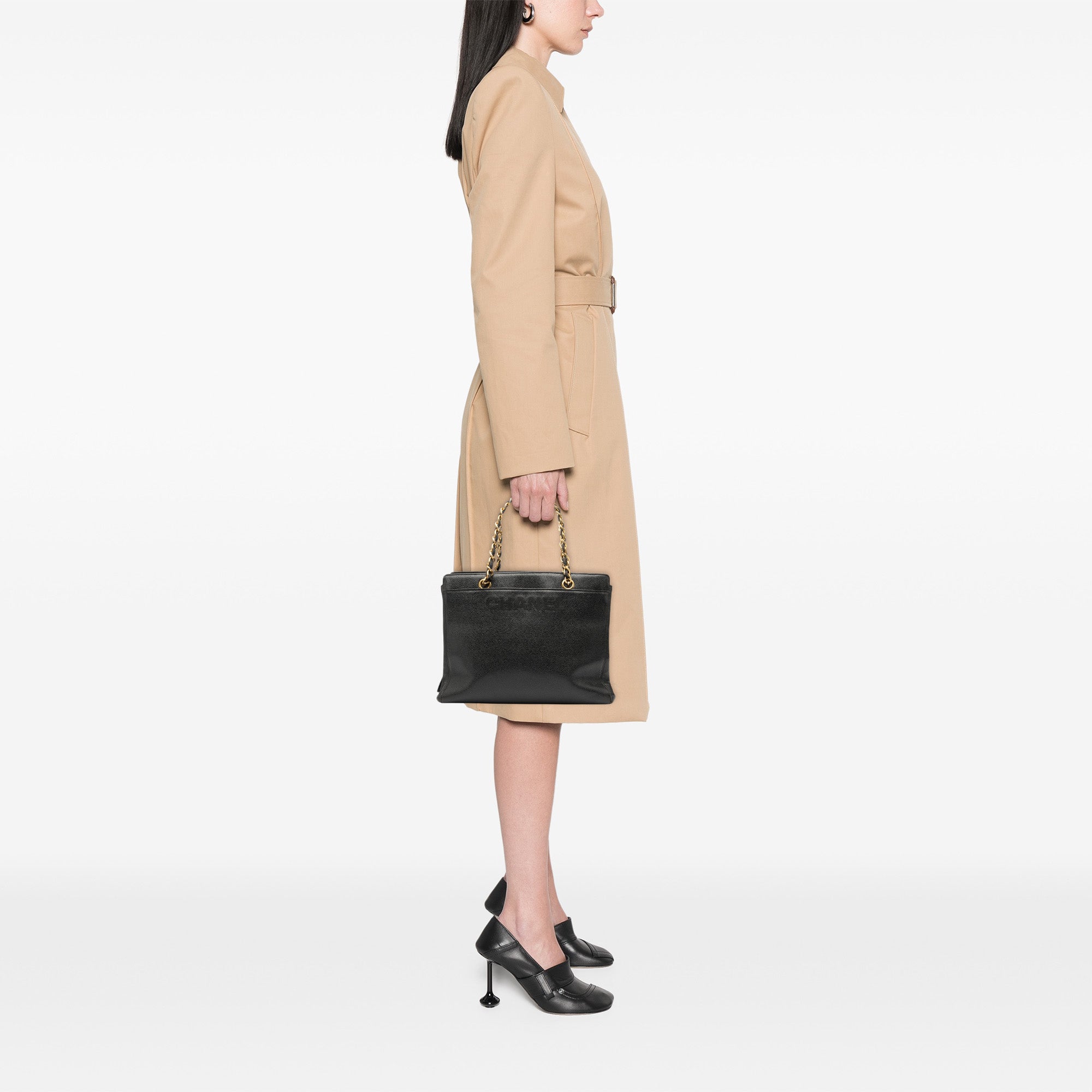 Caviar Logo Chain Tote