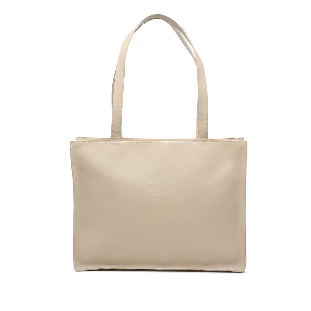 Lambskin Embossed CC Camellia Tote