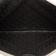 Large Quilted Nylon Fluo Boy O Case Clutch