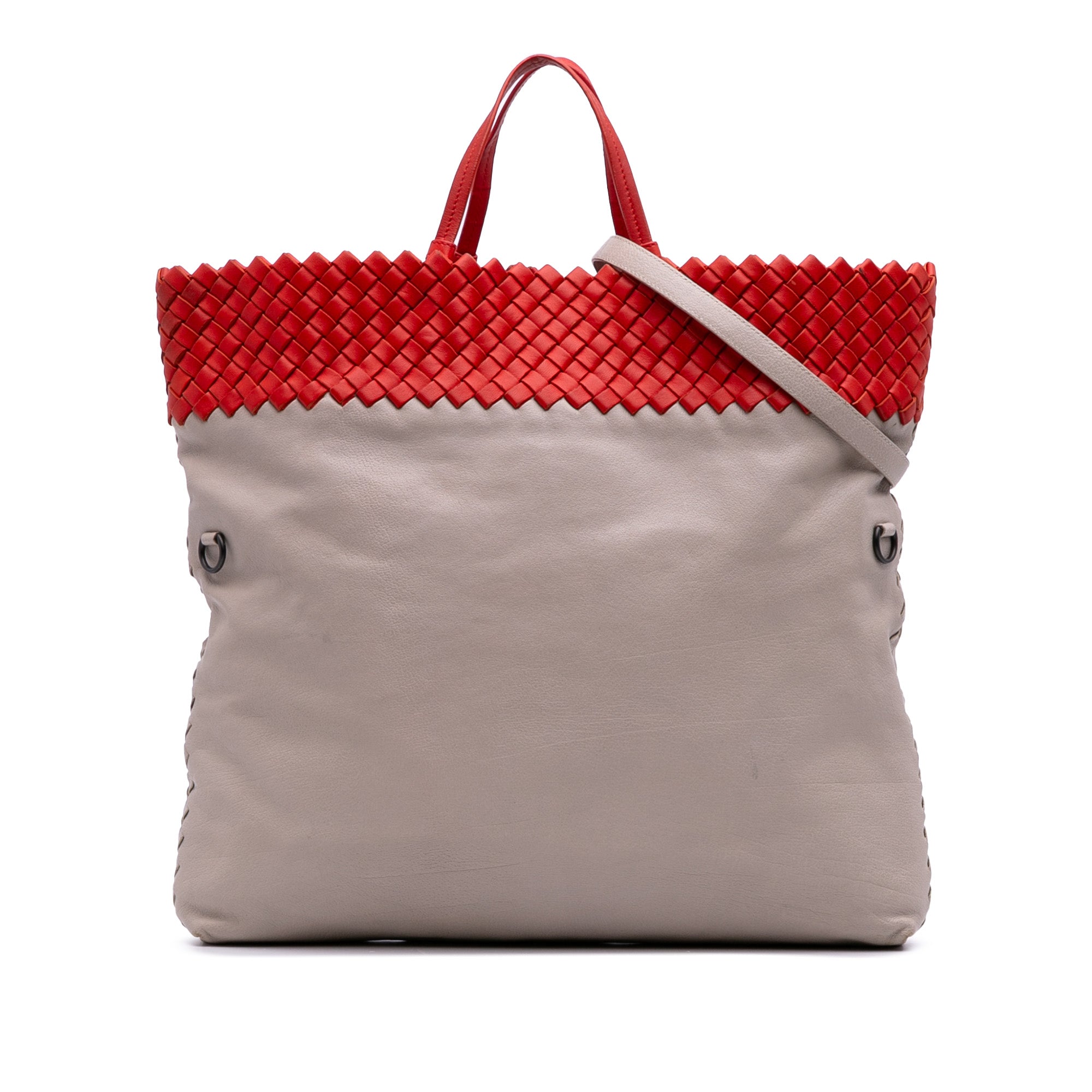 Intrecciato Trimmed Bicolor Nappa Satchel