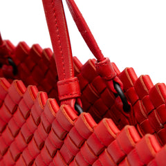 Intrecciato Trimmed Bicolor Nappa Satchel