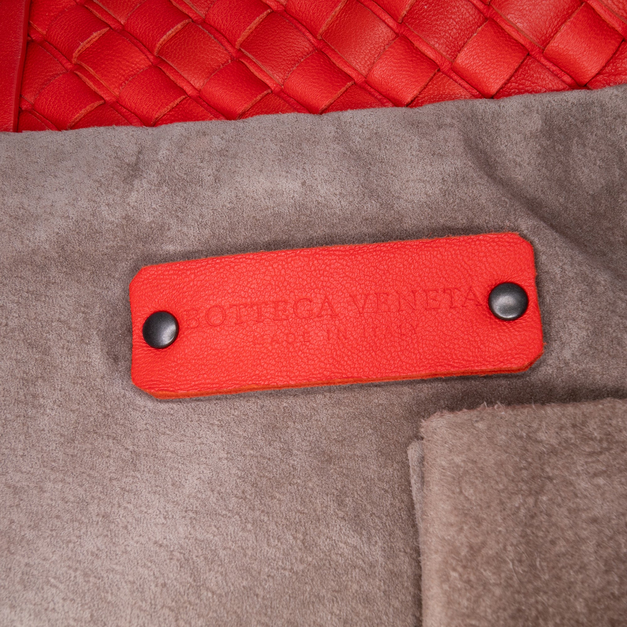 Intrecciato Trimmed Bicolor Nappa Satchel