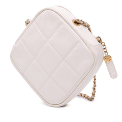Quilted Caviar Diamond Clutch With Chain