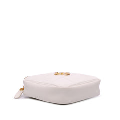 Quilted Caviar Diamond Clutch With Chain