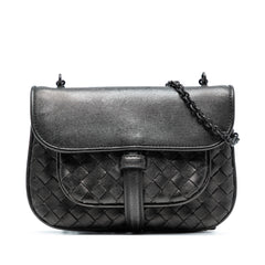 Mini Metallic Nappa Intrecciato Chain Flap Crossbody