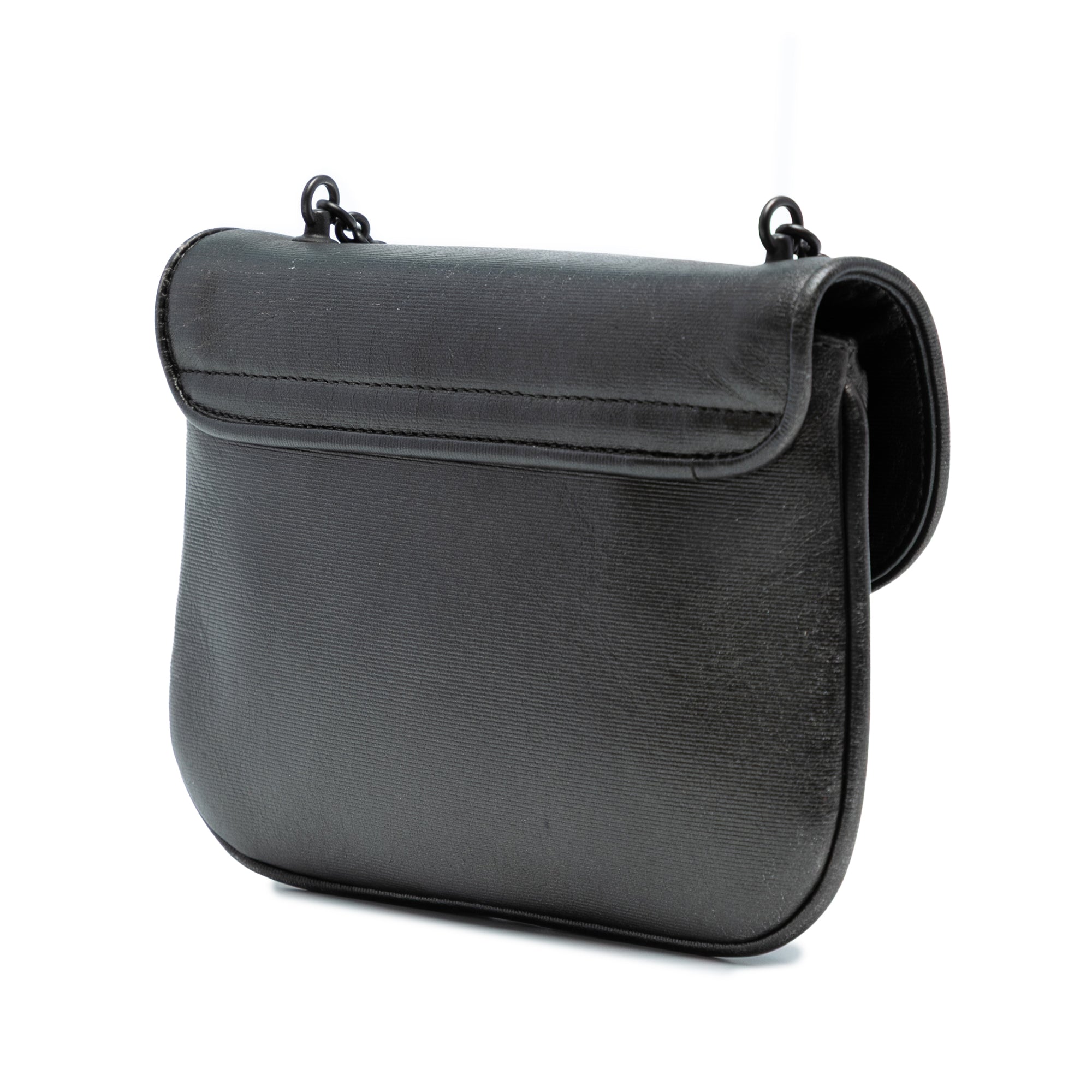 Mini Metallic Nappa Intrecciato Chain Flap Crossbody