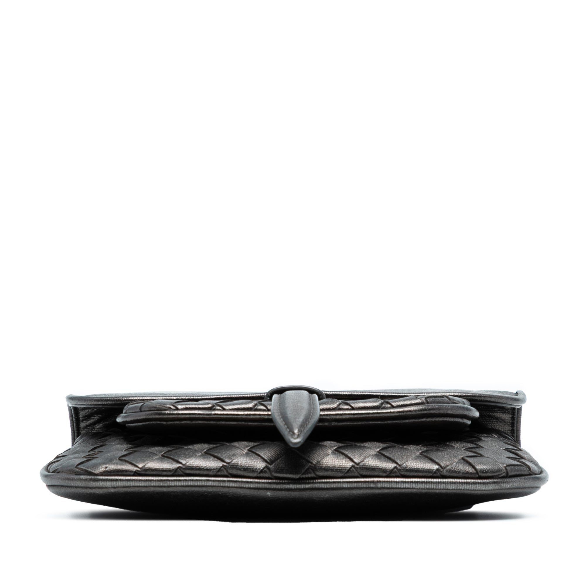 Mini Metallic Nappa Intrecciato Chain Flap Crossbody