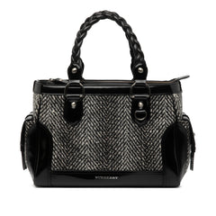 Leather Trimmed Wool Cargo Handbag