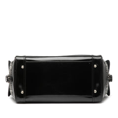 Leather Trimmed Wool Cargo Handbag