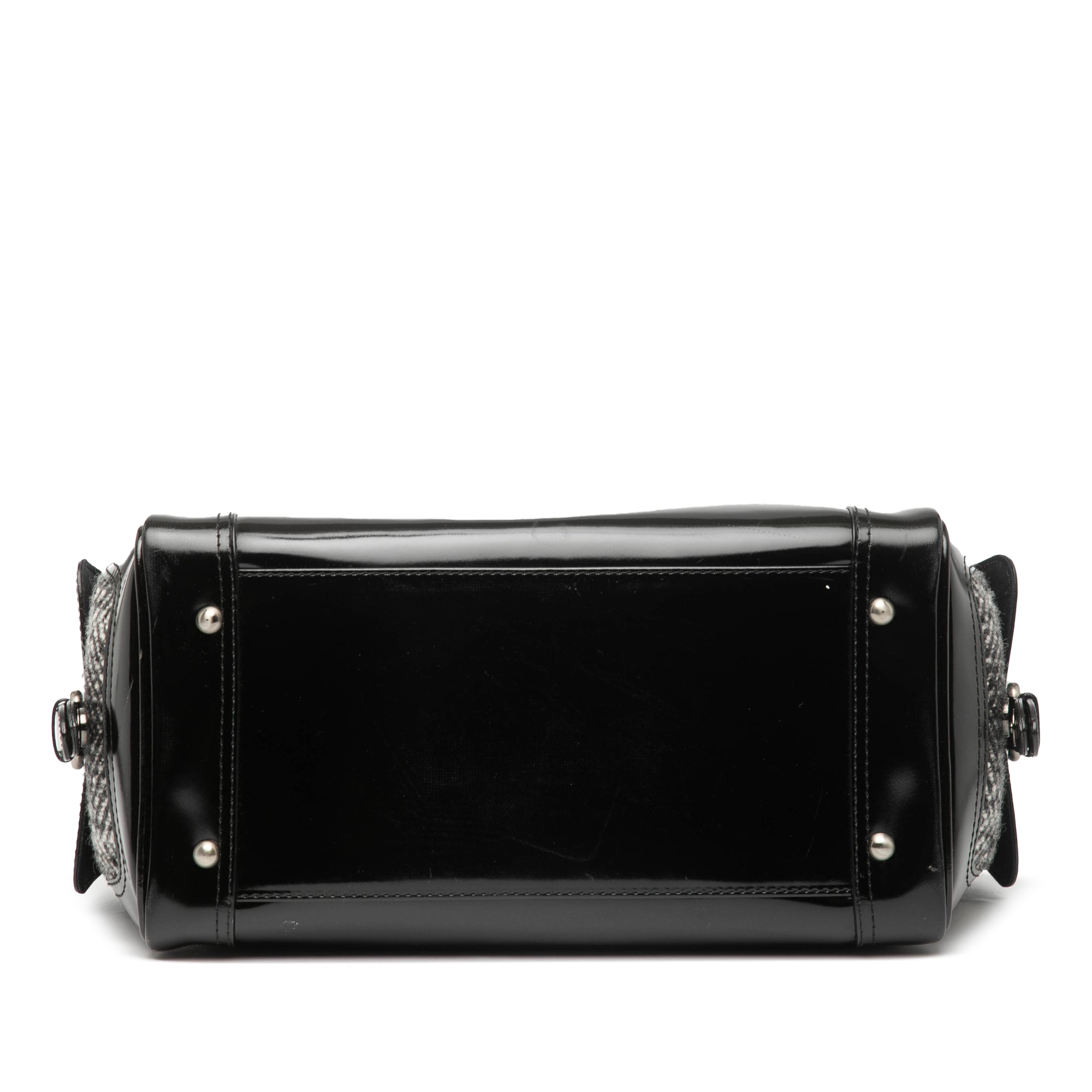 Leather Trimmed Wool Cargo Handbag