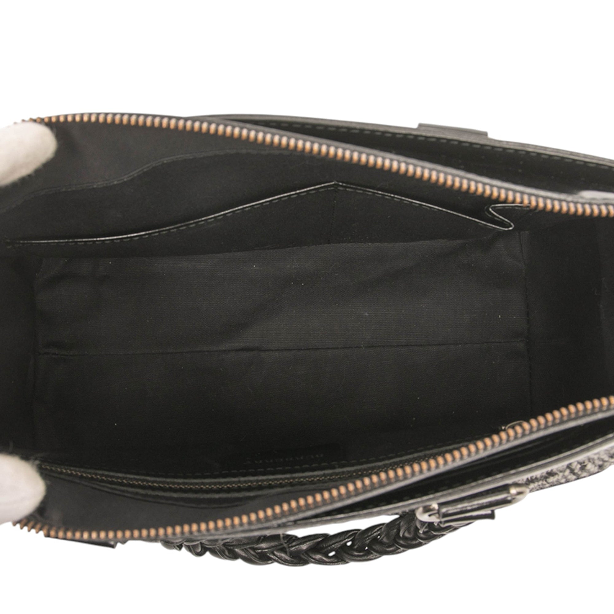 Leather Trimmed Wool Cargo Handbag