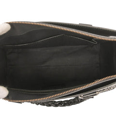 Leather Trimmed Wool Cargo Handbag