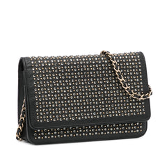 Studded Leather Wallet on Chain