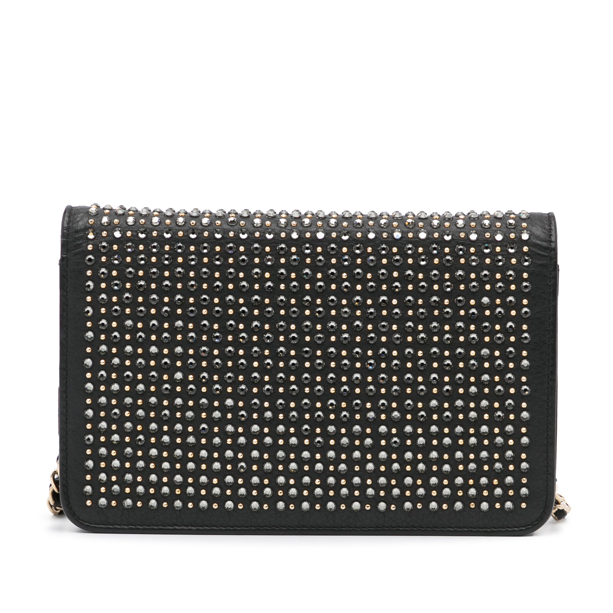 Studded Leather Wallet on Chain
