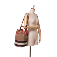 Medium Mega Check Canvas Ashby Bucket Bag