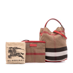 Medium Mega Check Canvas Ashby Bucket Bag