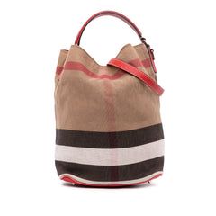 Medium Mega Check Canvas Ashby Bucket Bag