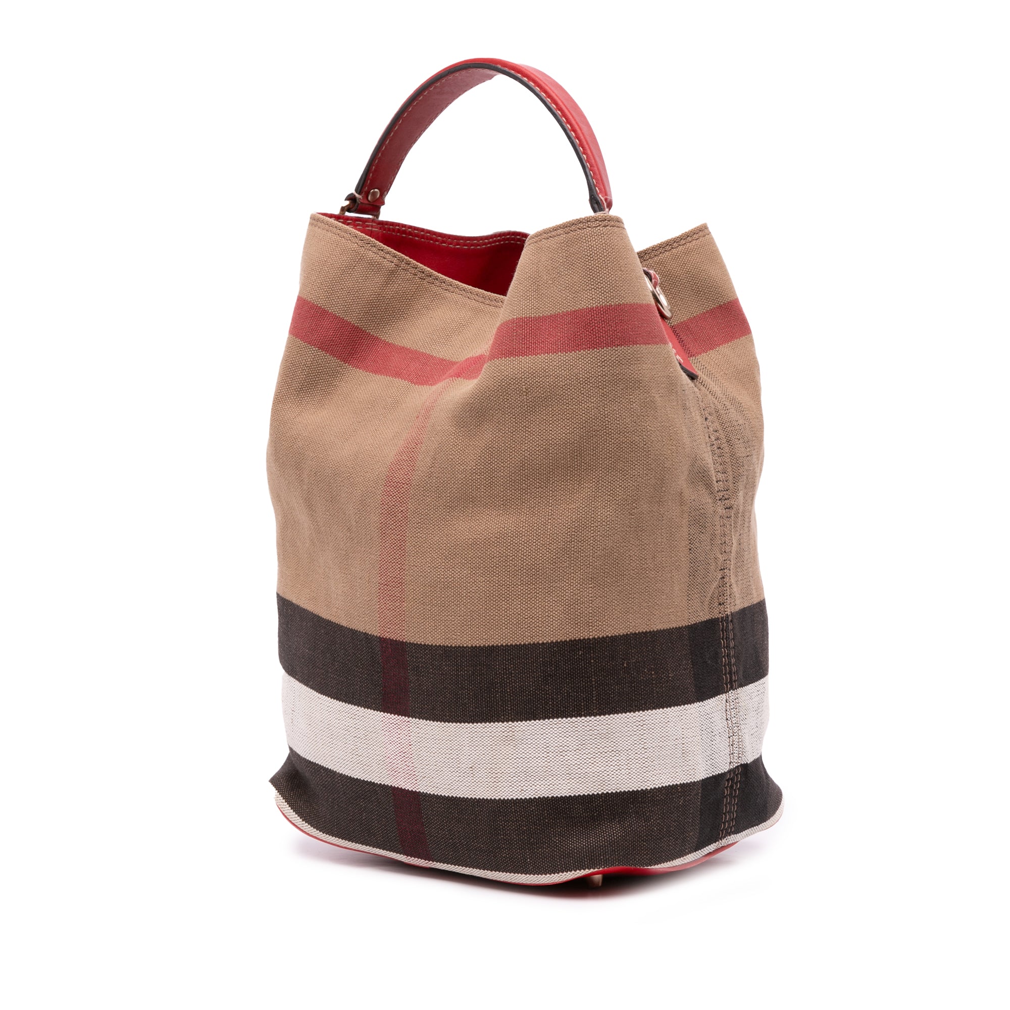 Medium Mega Check Canvas Ashby Bucket Bag