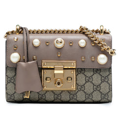 Small GG Supreme Pearl Studded Padlock Crossbody