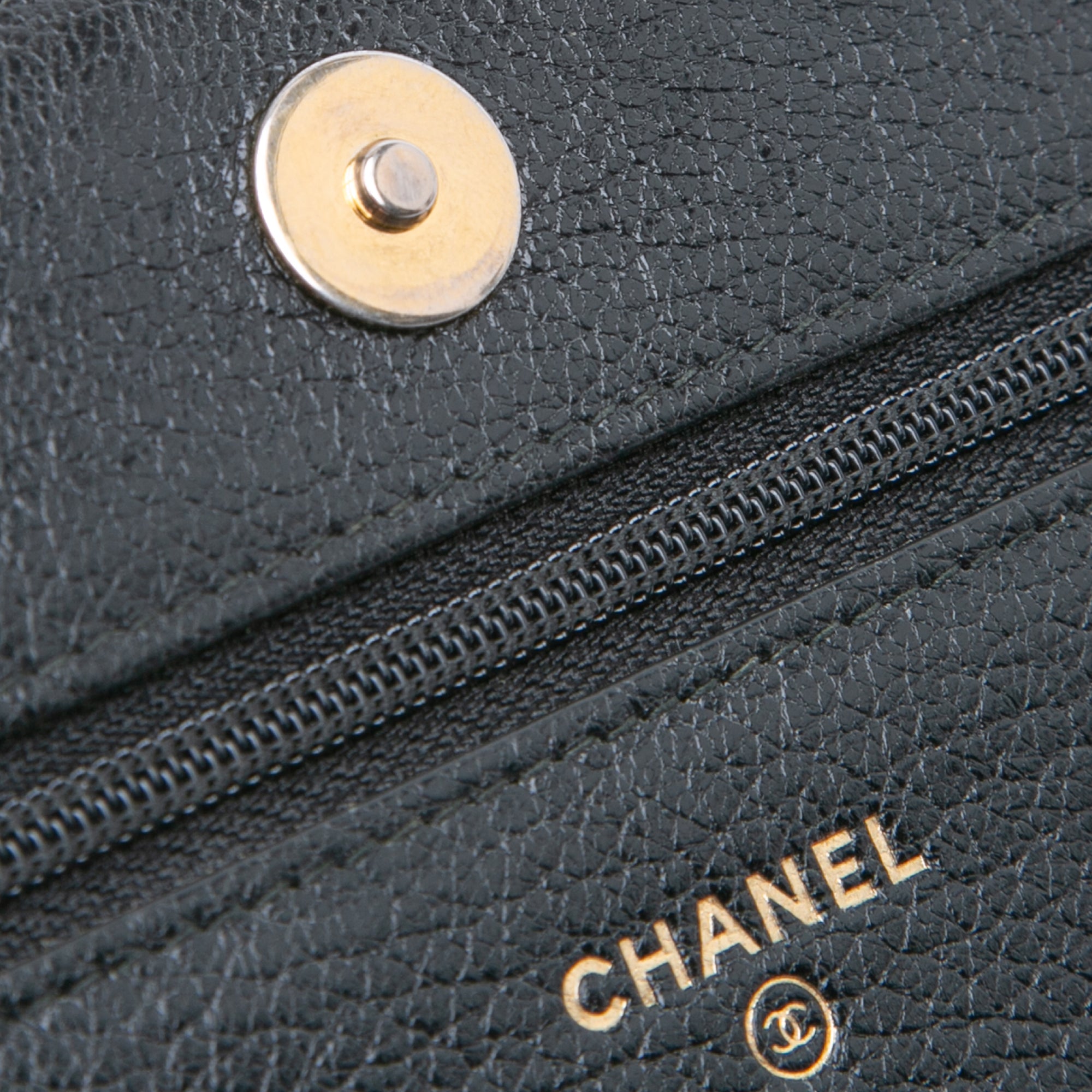 Studded Grained Calfskin Boy Wallet On Chain