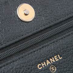 Studded Grained Calfskin Boy Wallet On Chain