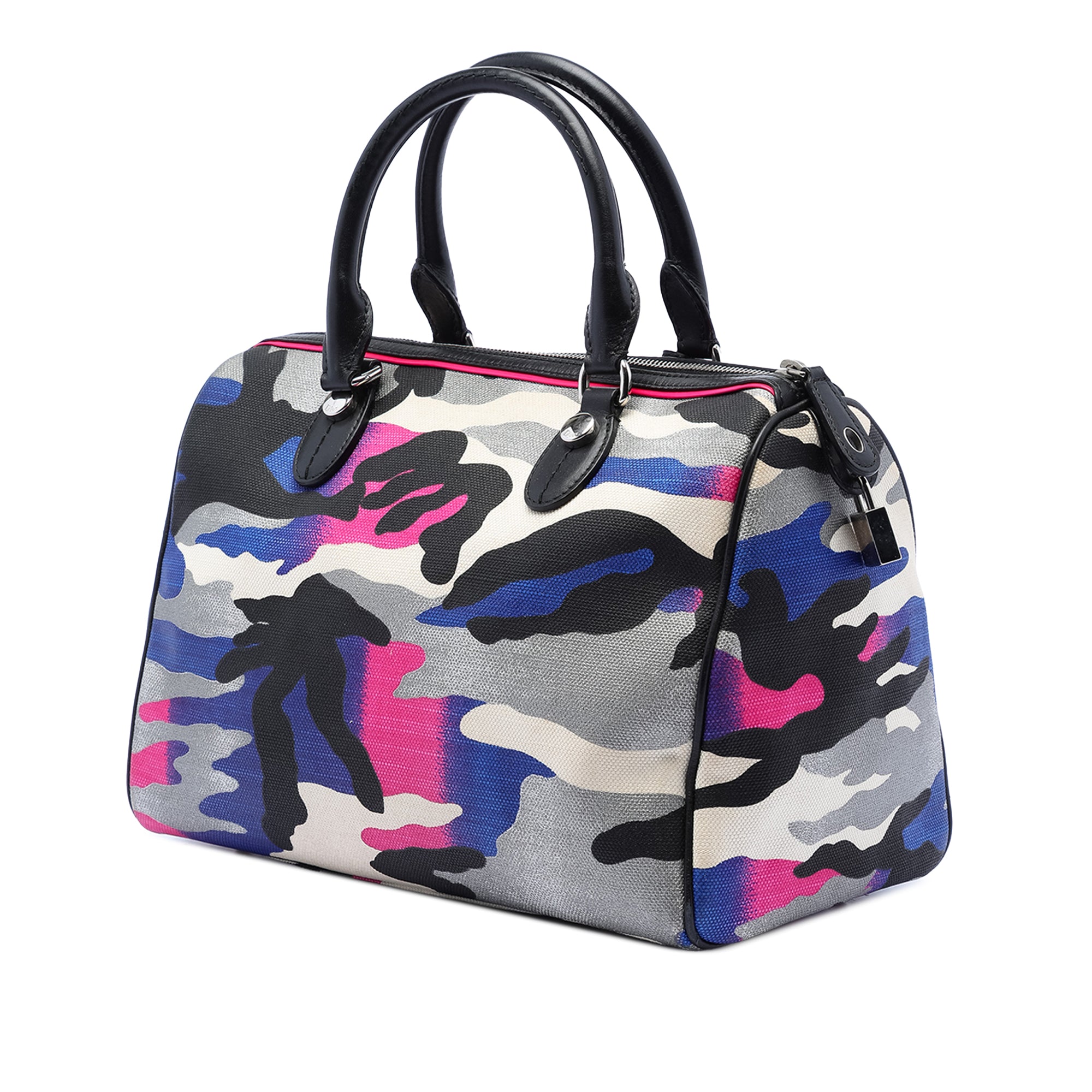 Anselm Reyle Canvas Camouflage Boston Bag