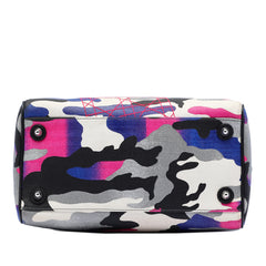 Anselm Reyle Canvas Camouflage Boston Bag