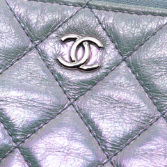 Medium Quilted Metallic Aged Calfskin O Case Clutch