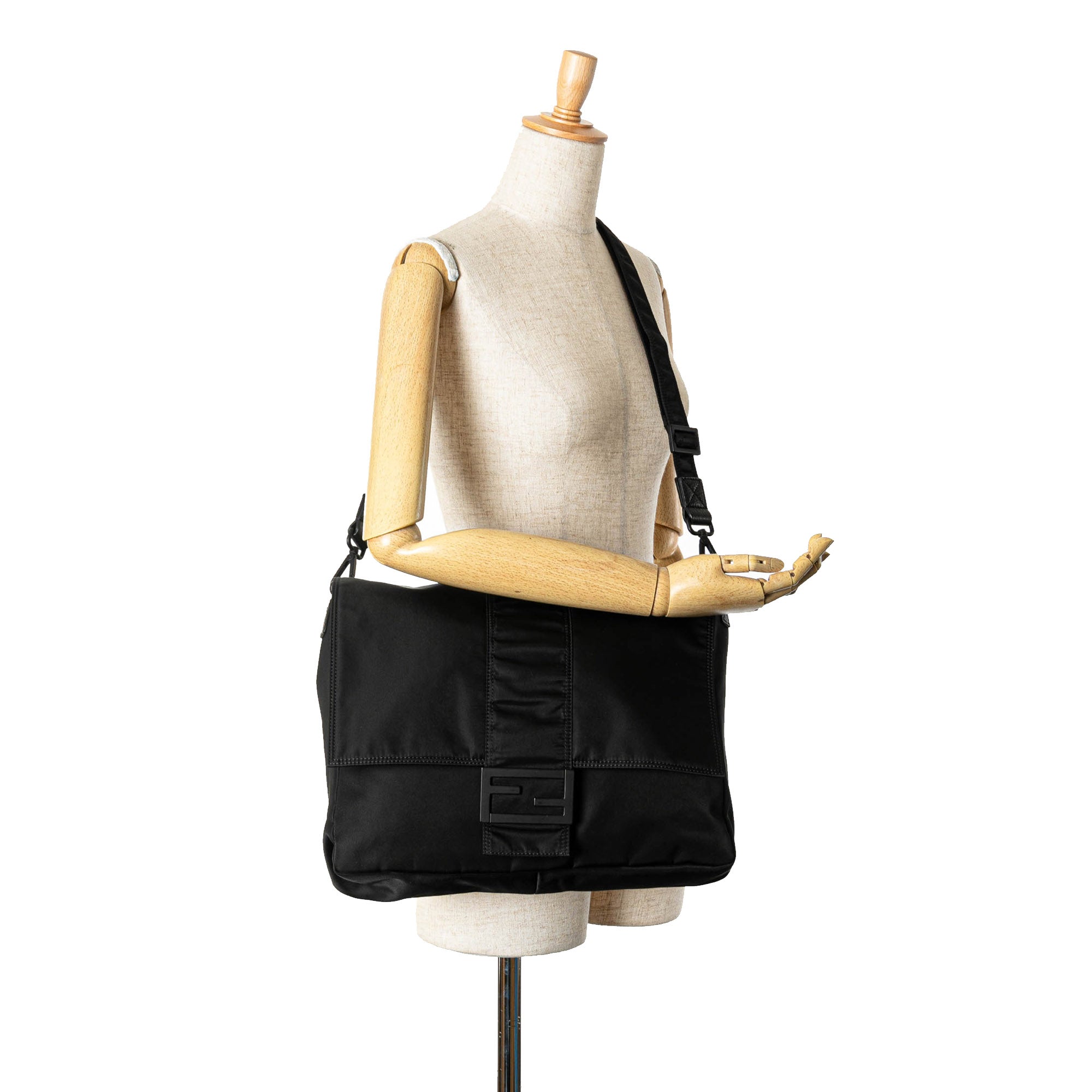 Nylon Baguette Messenger Bag