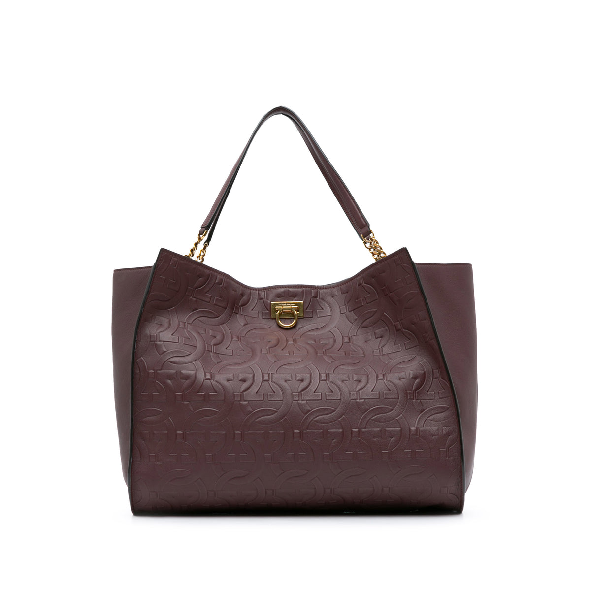 Gancini Embossed Trifolio Tote Bag