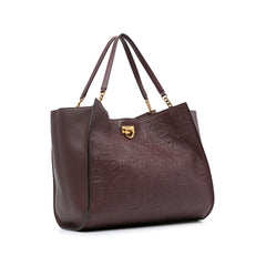 Gancini Embossed Trifolio Tote Bag