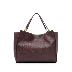 Gancini Embossed Trifolio Tote Bag