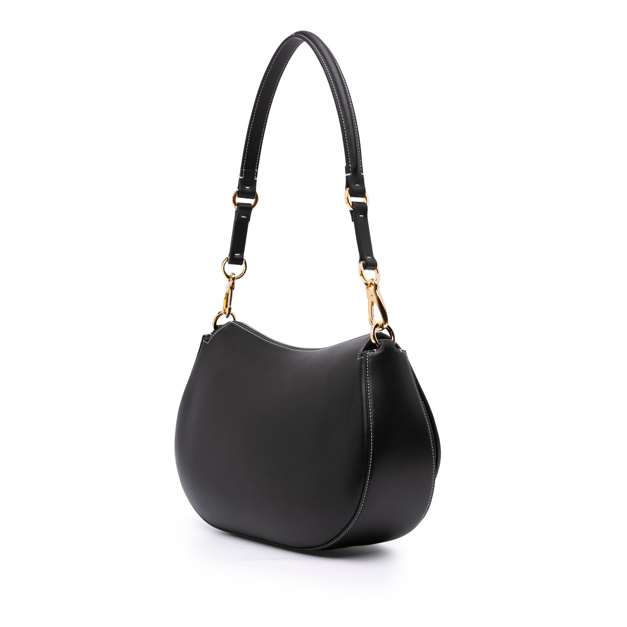 Medium Leather Ohval Flap Bag