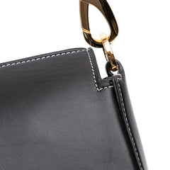 Medium Leather Ohval Flap Bag