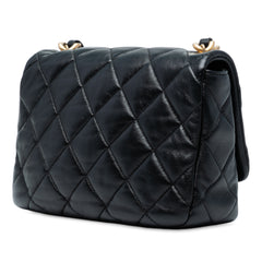 Mini Quilted Lambskin Lacquered Chain Flap