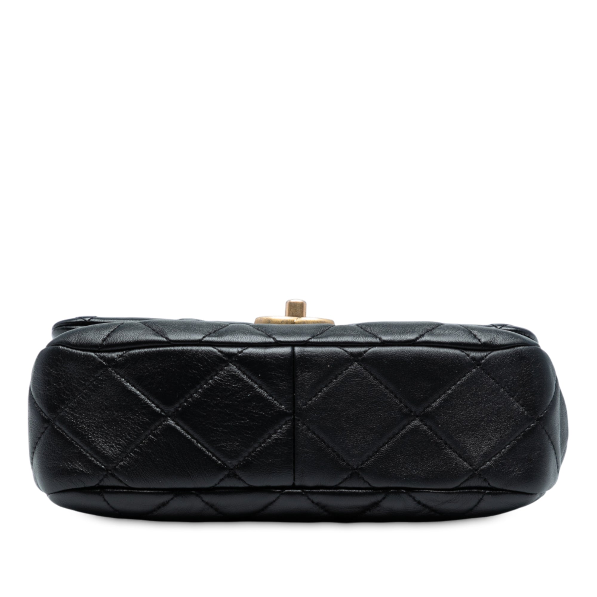 Mini Quilted Lambskin Lacquered Chain Flap