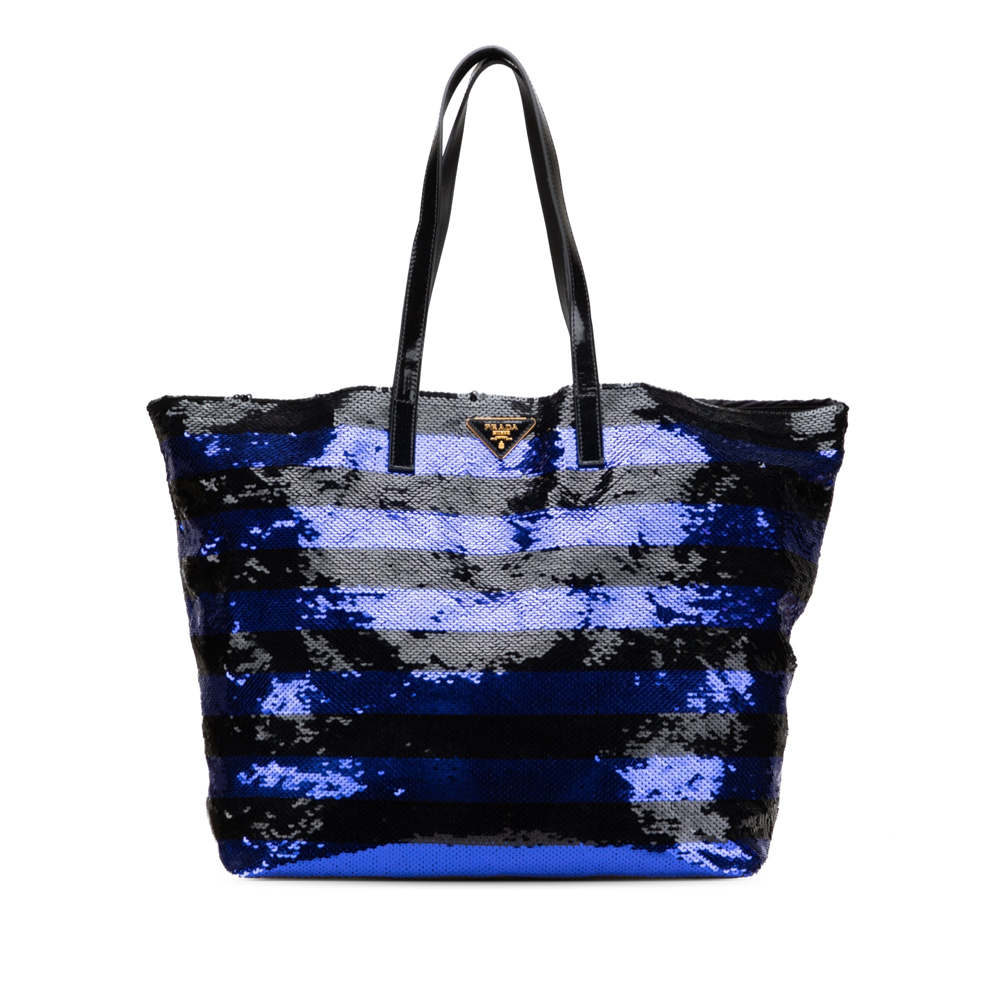 Sequined Satin Stripes Tote