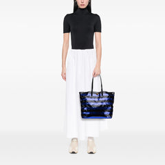 Sequined Satin Stripes Tote